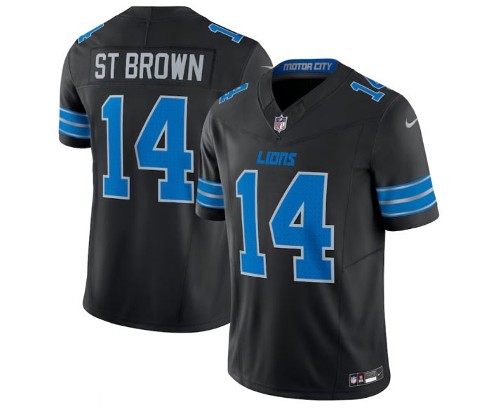 Amon-Ra St. Brown, Detroit Lions - Black - Cliquez sur l'image pour la fermer